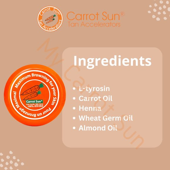 CARROT SUN ORIGINAL TANNING ACCELERATOR CREAM With Carrot Oil & Henna 350ml - Picture 4 of 6
